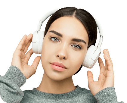 Women with headphones